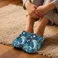 thumbnail image 5 of POLERO Women's Dolphin Moon Floral Print Closed Toe Slippers for Women Soft Sole Cotton Slide Lightweight Indoor Slippers Bedroom Shoes, Size 9-10, 5 of 7