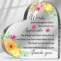 Thank You Gifts for Women Coworkers Boss, Thank You Presents for Friends Teacher, Appreciation Paperweight Desk Decor Plaque, Inspirational Office Sign Acrylic Heart