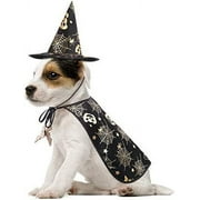 POPETPOP Pet Halloween Costumes Cape with Wizard Hat Dog Cat Halloween Apparels