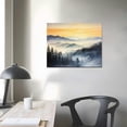 thumbnail image 3 of Nawypu Wall Decor for Living Room Sunrise Misty Forest Print Picture Paintings Wall Art for Bedroom Bathroom Framed Large Canvas Artwork Modern Room Wall Decorations Size 60x30 inches Ready to Hang, 3 of 4