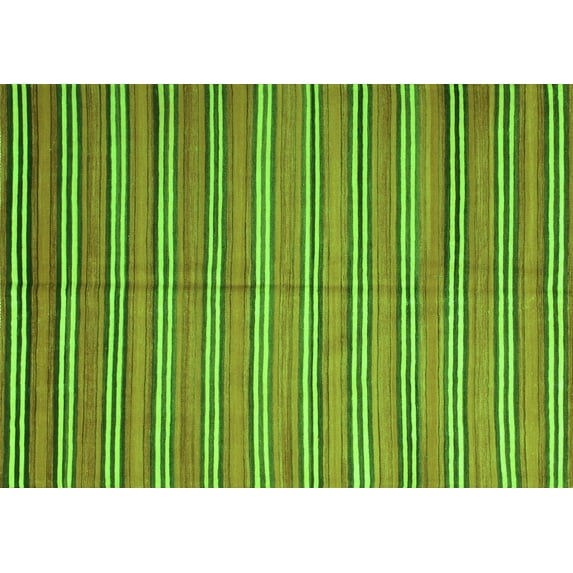 Ahgly Company Indoor Rectangle Oriental Green Traditional Area Rugs, 2' x 5'