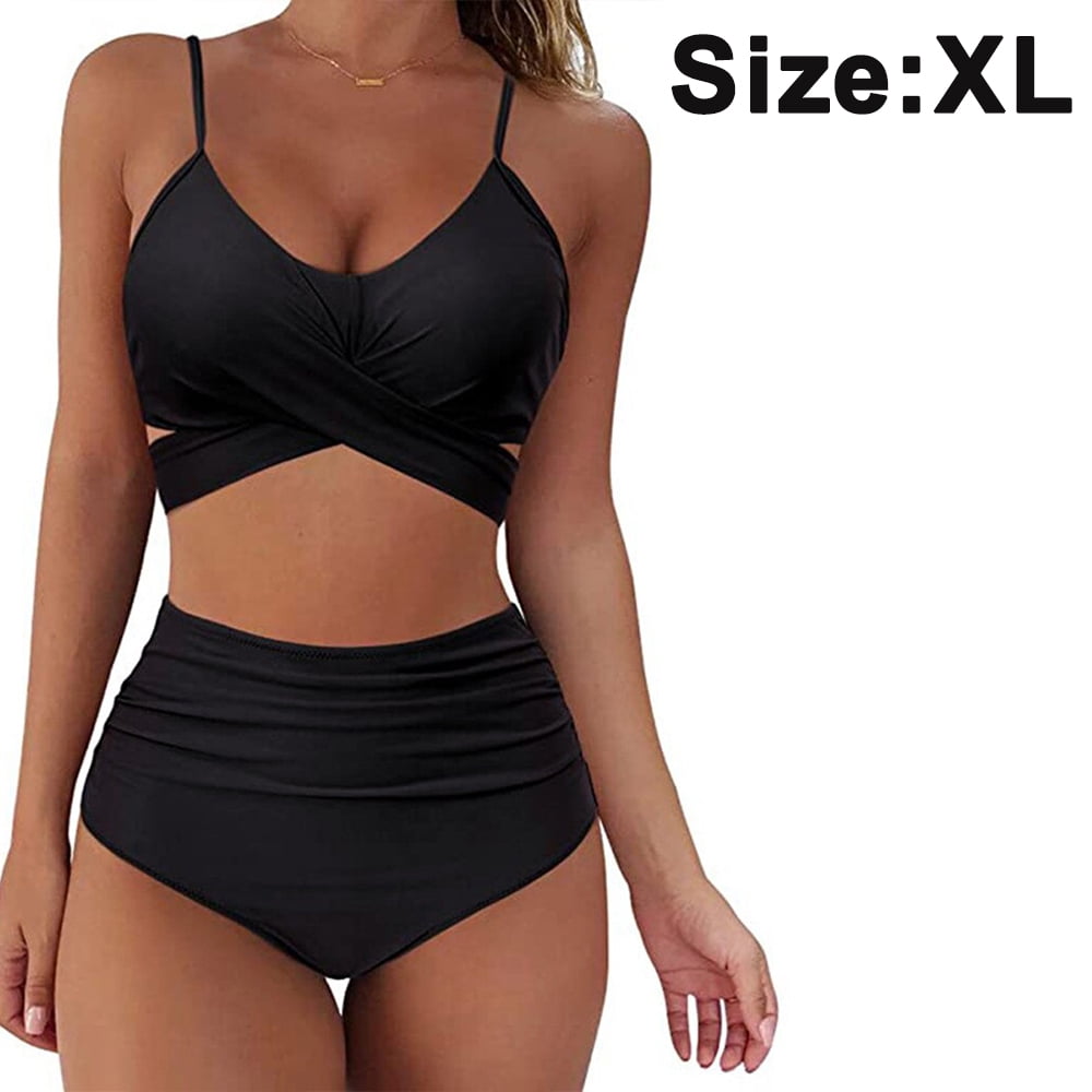 Women's High Waisted Bandage Bikini Set Wrap Two Piece Push Up