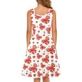 thumbnail image 3 of Renewold Summer Tank Dress with Pockets Valentine's Day Gifts Red Bow Heart Round Neck Knee Length Swing Twirl Clothes Size XL Fashion Beach Sundress for Women, 3 of 6