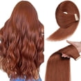 thumbnail image 1 of Extensiones de pelo con cinta adhesiva YDDM Auburn 35 cm, 20 unidades, 100% Remy, 1 of 7