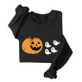 thumbnail image 3 of DDAPJ pyju Halloween Sweatshirt Women Spooky Season Shirt Ghost Pumpink Graphic Fall Pullover Tops Black M, 3 of 4