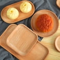 thumbnail image 4 of enjoywould Storage Tray Multipurpose 4 Shapes Solid Wood Square Rectangle Round Ellipse Dinner Breads Plate Home Supplies, 4 of 8