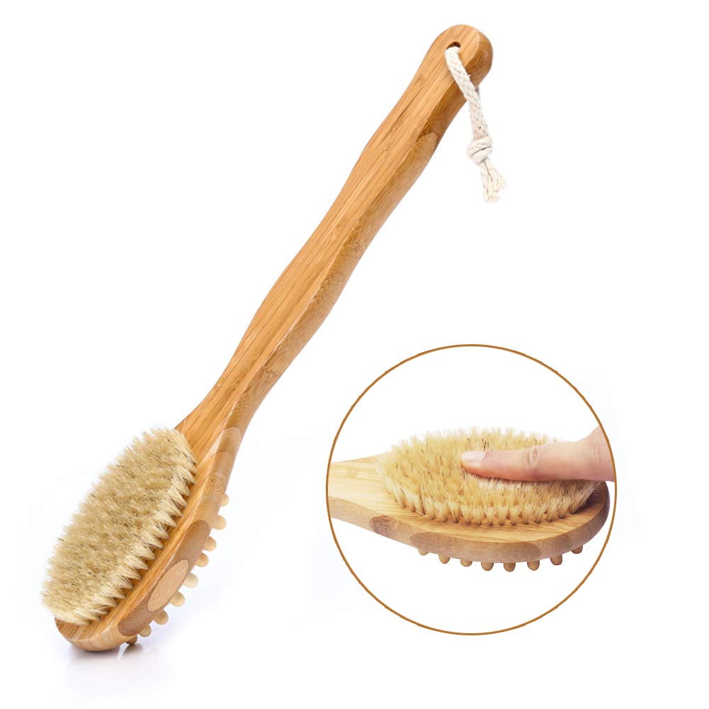 Wood Dry Body Brushes, Shower Brush Wet,Dry and Massage Brushing, Dry ...