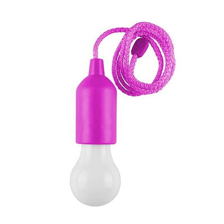 

Yegsfteu LED Pull Cord Light Bulb Battery Colorful Portable Hanging Lamp (Purple)