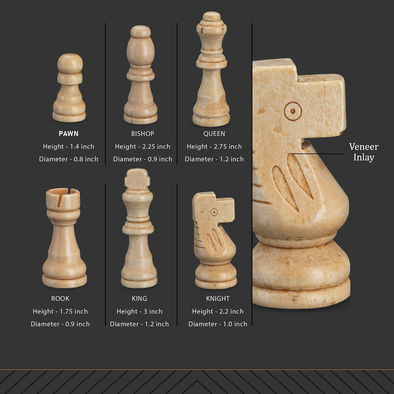 KiddiTouch Magnetic Wooden Chess Set, 15 Inch Folding Board photo 2