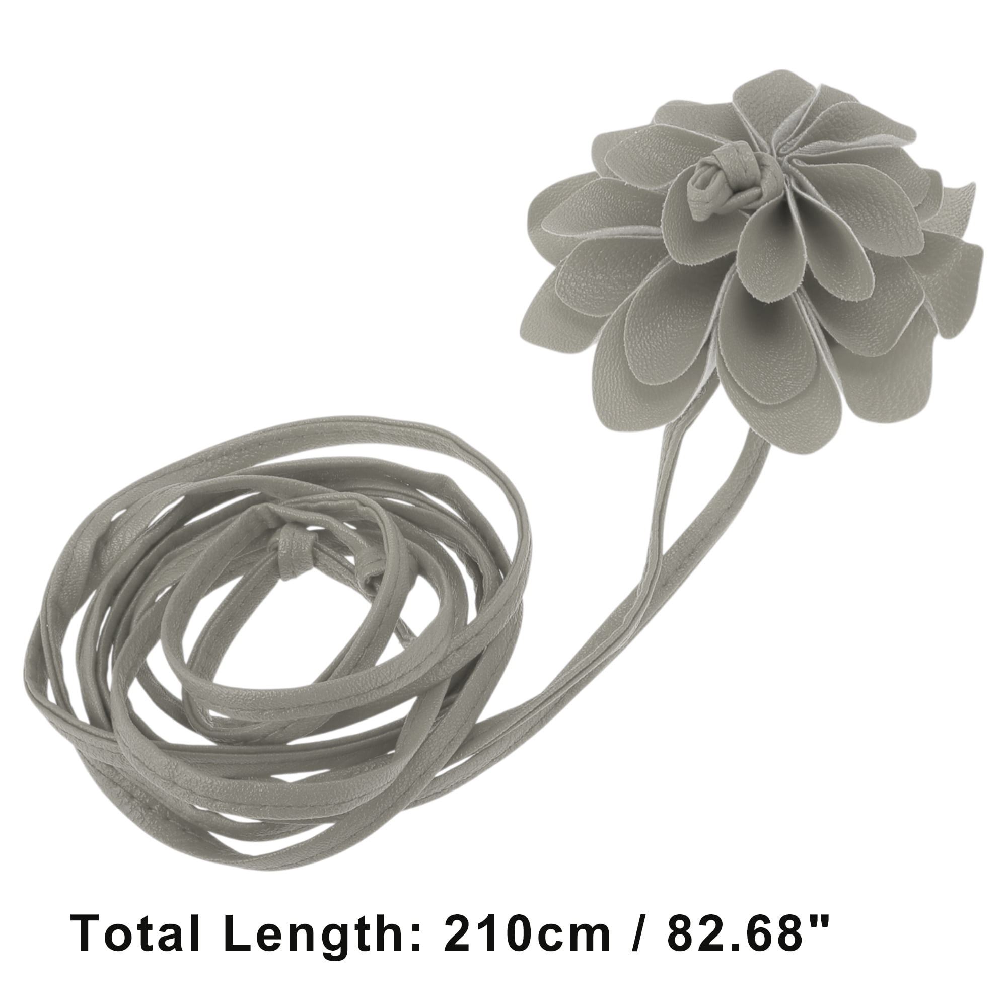 Unique Bargains Versatile Long Adjustable Waist Belt for Women Gray