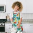 thumbnail image 4 of Colorful Dinosaur Pattern with Leaves Kids Aprons for Girls and Boys,Adjustable Neck Strap Toddler Aprons for Kids Cooking Baking, 4 of 5