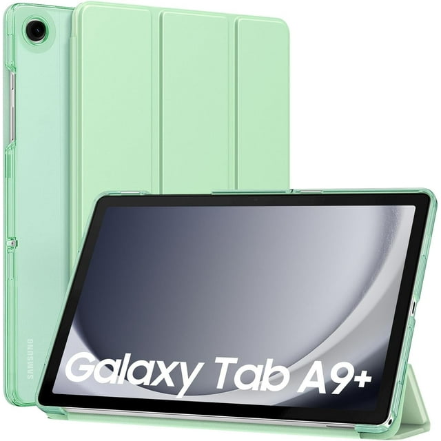 KOMI Case for Galaxy Tab A9+/A9 Plus 11 inch 2023, Slim Stand Protective Smart Cover with Hard PC Translucent Back Shell for Tab A9 Plus Tablet (SM-X210/X216/X218), Auto Wake/Sleep, Green