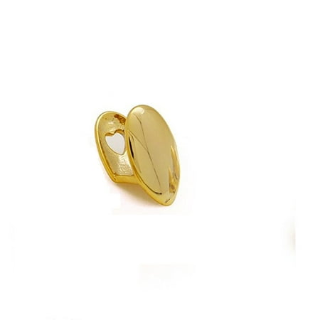 Yellow Gold Tooth The Bling Factory 24K Gold Plated Vampire Fang Removable Single Tooth Grill Cap + Polishing Cloth ()