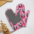 thumbnail image 4 of Gaeub Panda Heart Valentine Print Oven Mitts and Potholders BBQ Gloves,Oven Mitts with Silicone, Non-Slip Cooking Gloves for Cooking Baking Grilling (2 Count), 4 of 6