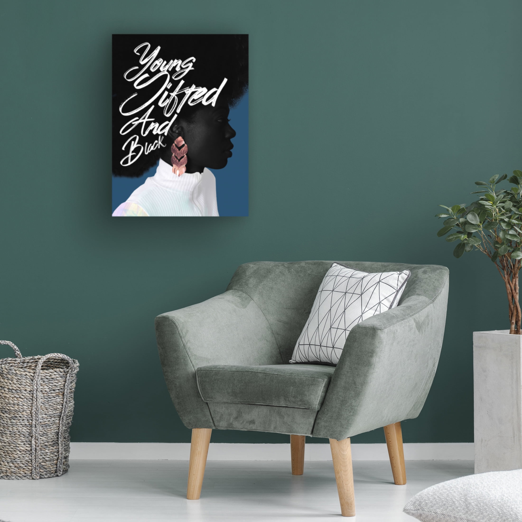Canvas Wall Art - NUMA Art 'Black Rose Gold' Wall Art for Living Room, Bedroom, or Office Décor by Trademark Fine Art - 35 x 47 Inches
