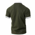 thumbnail image 4 of Blusa y camisa de manga corta con cuello vuelto para hombre, de color liso, informal, de moda, de manga corta, para hombre, top/camisa de manga corta con solapa, tops para hombre, 4 of 8