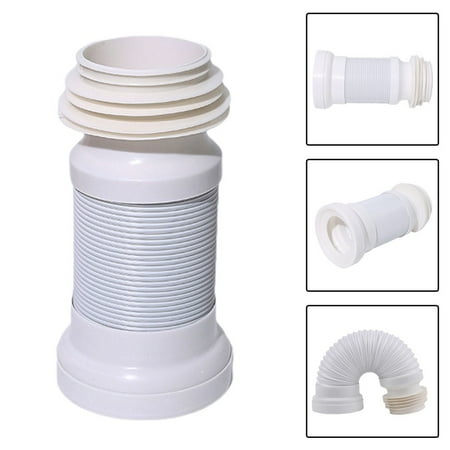 

White PVC Flexible WC Pan Connector Flexi Toilet Waste Long 250mm-500mm
