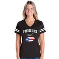 thumbnail image 1 of Womens Puerto Rico Girl Football V-Neck T-Shirt, 1 of 5