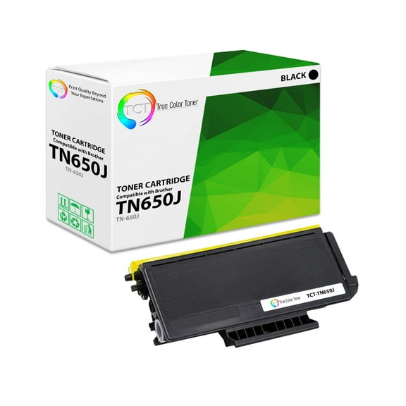 TCT TN650 Toner Cartridge - Premium Compatible Replacement for Brother TN620 TN650 Jumbo Black