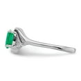 thumbnail image 3 of 14K White Gold Ring Band Gemstone Emerald Oval Green, 3 of 5