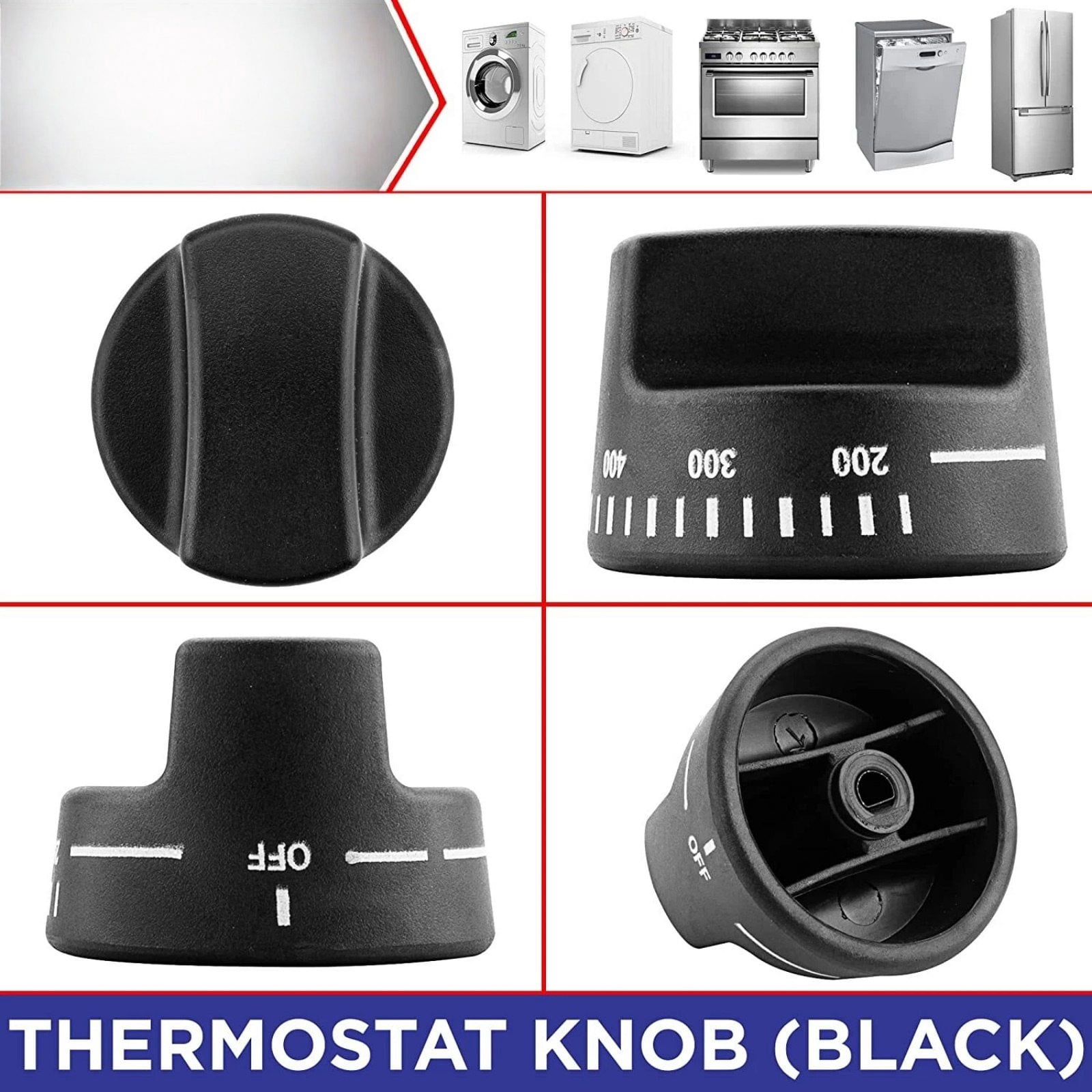 TAPDRA Oem Thermostat Knob PB010129 811005 AP5315410 Black Plastic High Temperature Resistance For Viking Stove