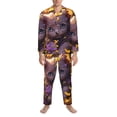 thumbnail image 3 of Disketp Sunshine Cute Cat Sunflower Mens Pajama Set, Soft Warm Long Sleeve Sleepwear, Cozy Button-Down Pjs for Men-XX-Large, 3 of 7