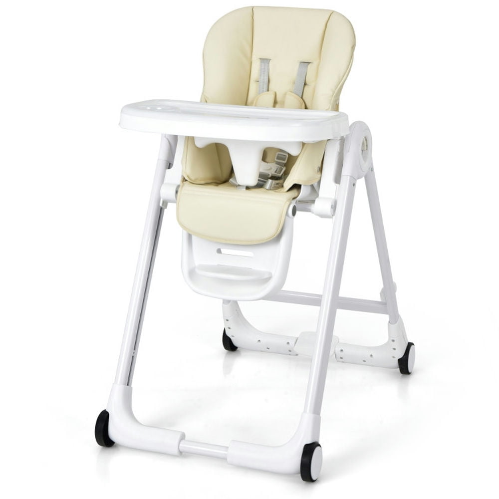 GVN Baby Folding Convertible High Chair with Wheels and Adjustable Height-Beige, Compact and Portable High Chair, Foldable High Chair, Portable High Chair GVN Baby Folding Convertible High Chair with Wheels and Adjustable Height-Beige, Compact and Portable High Chair, Foldable High Chair, Portable High Chair