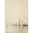 thumbnail image 3 of William Gedney Bunce 18x24 Black Modern Framed Museum Art Print Titled - Boats on the Lagoon, Venice (1893), 3 of 5