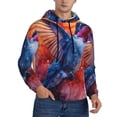 thumbnail image 2 of Honeii Vibrant Hummingbird Watercolor Art Pattern Mens Hoodies Men's Loose Sleeve Sweatshirt,Pullover Hooded Sweatshirt for Men,Essentials Hoodie-3X-Large, 2 of 7