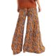 thumbnail image 4 of VISgogo - Pantalones palazzo con cinturón para mujer, pantalones de playa sueltos bohemios de cintura alta con estampado floral/a cuadros/cachemira VISgogo moda, 4 of 6