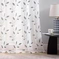 thumbnail image 5 of Leaf Sheer Curtains 84 Inches Long 2 Panels Grey Embroidered Sheer Curtains for Bedroom Light Filtering Neutral Floral Voile Rod Pocket Natural Botanical Faux Linen Drapes, 50x84 Gray on White, 5 of 5
