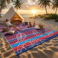 thumbnail image 2 of HIWEAVER Red/Navy 6' x 9' Outdoor Rug PP Plastic Straw Woven Waterproof Patio Rug with Floral Portable Outside Carpet for Balcony Deck Picnic Garden Decor, 2 of 7