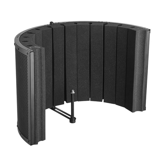 Bison Prosound Portable Microphone Isolation Shield Sound Absorbing Vocal Booth Recording Panel With Lightweight Aluminum Panel, Thick Soundproofing Foams