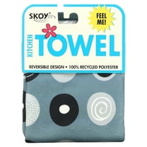 Skoy Kitchen Towel, Double Sided Circle Print, Gray, 1 Towel