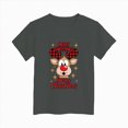 thumbnail image 4 of sdbrld Kids Girls Christmas T-shirt Cute Cartoon Graphics Short Sleeve Top Fall Winter Clothes Dark Gray Sizes 3-4 Years, 4 of 4