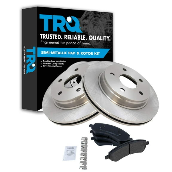 TRQ Front Brake Pad & Rotor Kit Brake Pads Brake Rotor Semi-Metallic Fits Select 2007-2009 Chrysler Aspen Dodge Durango 2006-2010 Ram 1500 2011-2018 Ram 1500