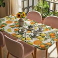 thumbnail image 3 of Orange Lemons Table Cloths for 3 Foot Rectangle Tables, Summer Botanical Farmhouse Vintage Art Rustic Patio Waterproof Elastic Fitted Tablecloths, Washable Rectangular Table Cover for Camping, 3 of 8