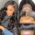 thumbnail image 2 of Body Wave Lace Front Wigs Human Hair for Black Women, 13x4 Brazilian Virgin Human Hair Lace Frontal Wigs, 150% Density Body Wave Human Hair Wig Pre-Plucked with Baby Hair Natural Color (24 Inch), 2 of 6