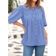 thumbnail image 4 of Blusa PRETTYGARDEN para mujer, verano 2025, manga corta, cuello en V, 4 of 8