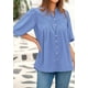 thumbnail image 4 of Blusa PRETTYGARDEN para mujer, verano 2025, manga corta, cuello en V, 4 of 8