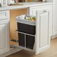 thumbnail image 2 of Pull Out Trash Can Under Cabinet,40 QT Under Sink Garbage Waste Recycling Bin,Under Mount Waste Container with Adjustable Sliding Track, Includes Garbage Bins, 2 of 7