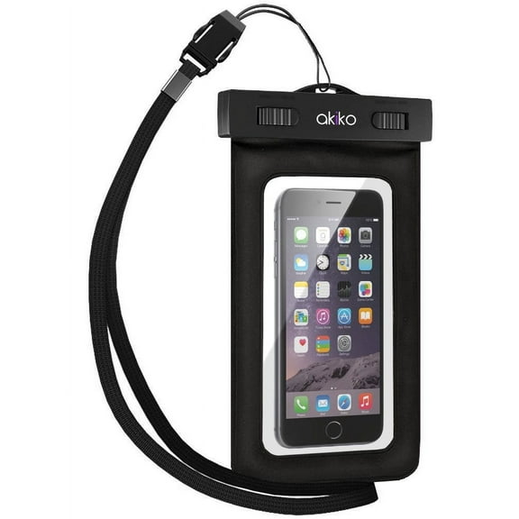 Waterproof Case, Akiko (IPX8 Certified - Up to 100FT) Universal Protective Waterproof Pouch Bag Case for iPhone 6 6s, Samsung Galaxy S Series (For Devices 4.7") - Retail Packaging - Black