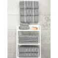 thumbnail image 6 of American Soft Linen Luxury 4 Piece Bath Towel Set, 100% Cotton Turkish Bath Towels for Bathroom, Light Grey, 6 of 10
