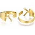 thumbnail image 3 of Bold initial ring Adjustable Ladies Gold Personality Ring Letter.K Personalised Engraved Ladies Open Seal Ring US Size 8 Inner Diameter 18mm suitable for parties, 3 of 3