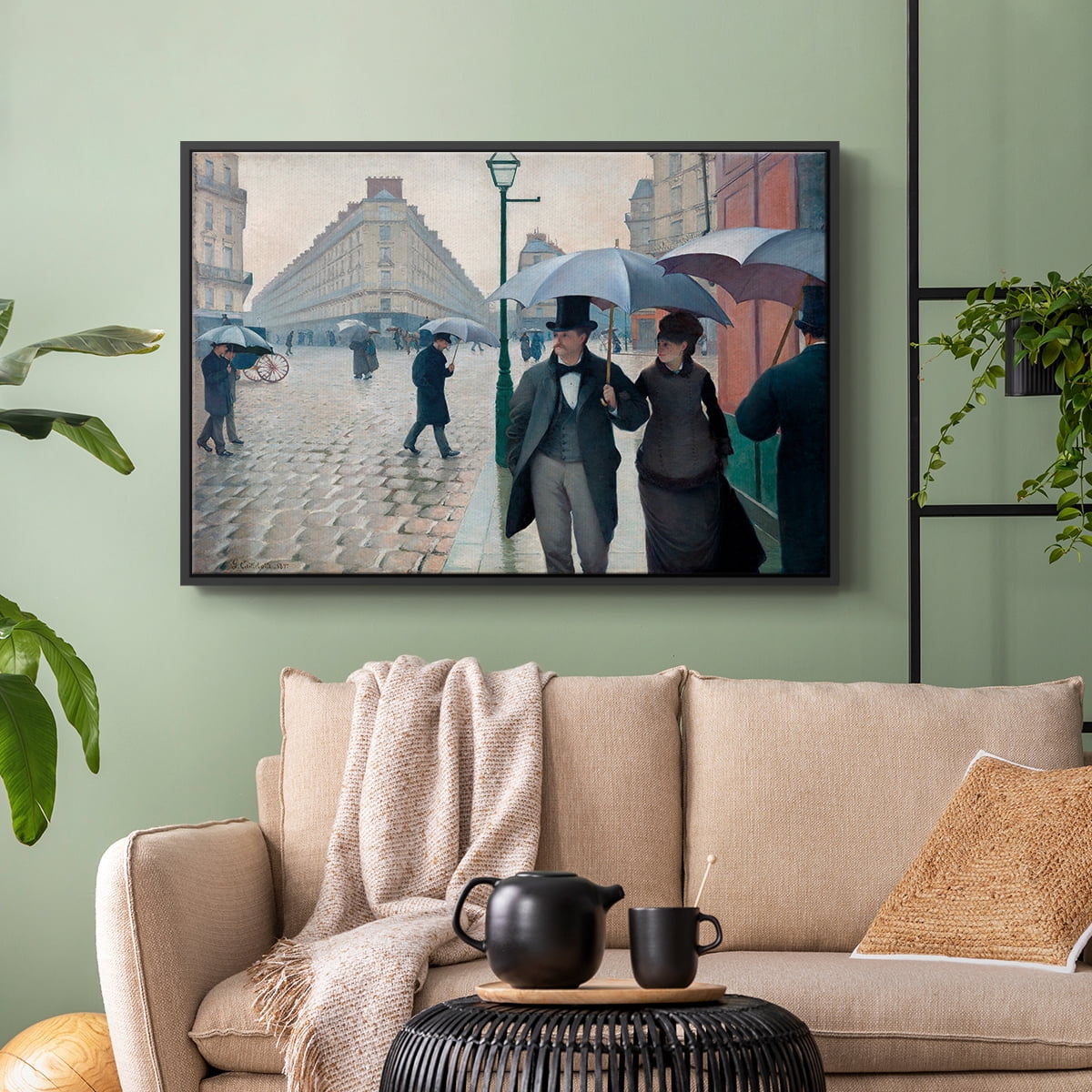 Vintage Landscape-CCXCIV By Wexford Home Framed in Black Wood Gallery Wrapped Canvas 27 in. x 41 in.