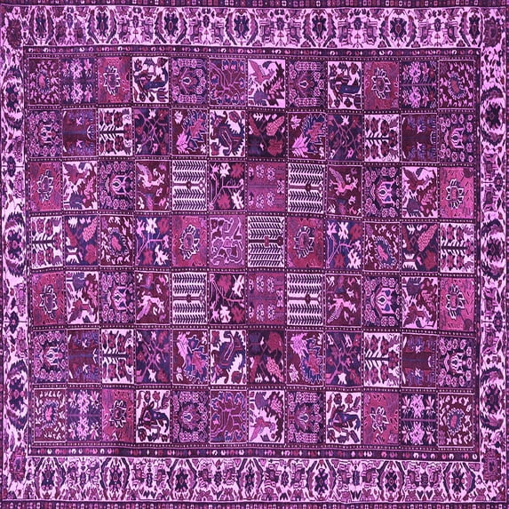 Ahgly Company Indoor Square Persian Purple Traditional Area Rugs, 8' Square