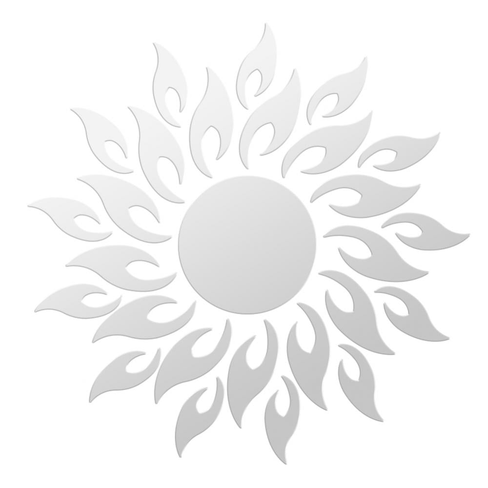 Tbest Sunflower Acrylic Mirror 3D Removable Wall Sticker Mirror Effect