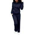 thumbnail image 6 of Breezora Women's Hooded Sweatshirt And Jogger Set With Pockets Comfortable Lounge Suit For Everyday Wear XXXL Size Navy, 6 of 8