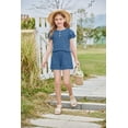 thumbnail image 6 of Arshiner Girls Summer Outfits 2 Piece Sets Ruffle Short Sleeve Button Down Shirts and Shorts Set Kids Clothes with Pockets, 6 of 7
