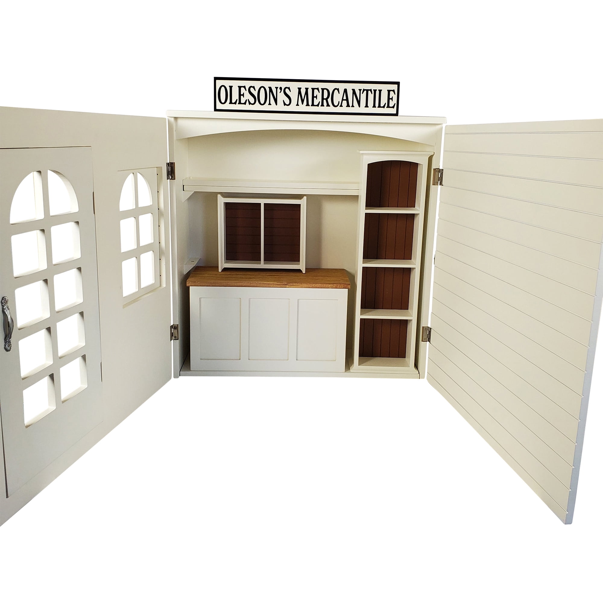 THE QUEEN'S TREASURES 18" Doll Furniture, Little House on The Prairie Oleson's Mercantile General Store Play Set, Compatible with 18 Inch American Girl Dolls, Fully Assembled. ACCESSORIES NOT INCLUDED